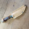 SCOUT POIGNARD PETIT MODELE - RONDELLES DE CUIR - ACIER CARBONE